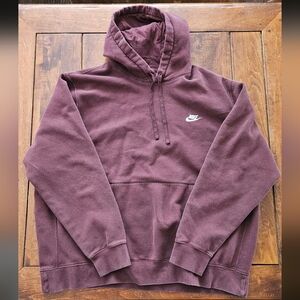 Nike Club Fleece Pullover Hoodie Burgundy XXL